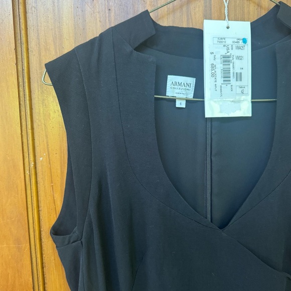 NWT Vintage Armani Collezioni Black Sleeveless Dress with Tuxedo collar (6) - Picture 9 of 12